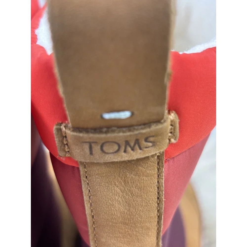 TOMS Makenna Winter Boots Womens 7.5 Tan Nubuck Quilted Faux Fur Water Resistant